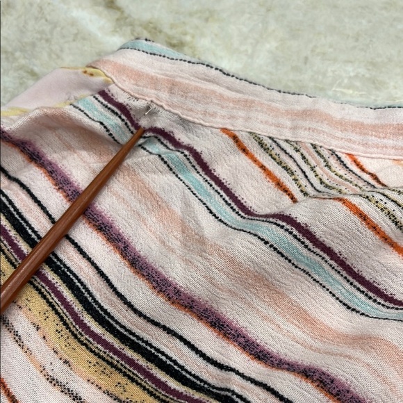 Anthropologie | Fig & Flower Blouse | Pink Stripes‎ & Floral | Size Small - Picture 10 of 12